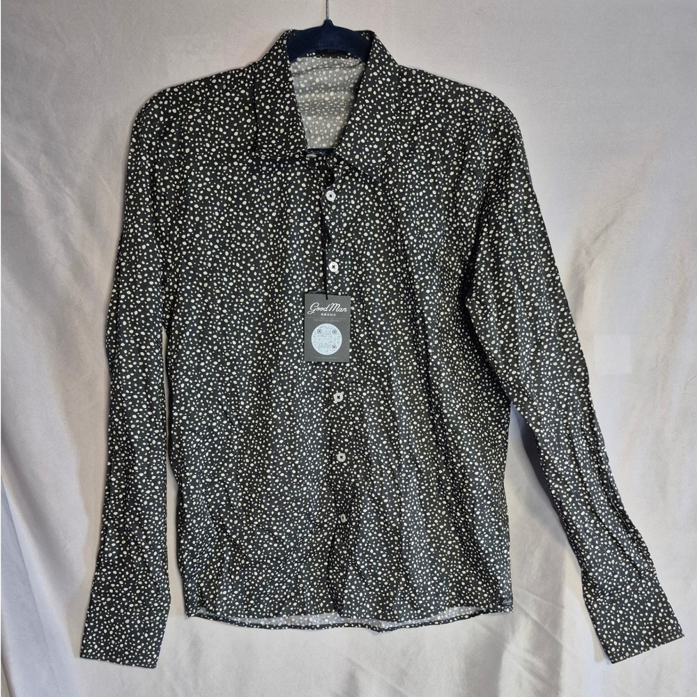 Good Man Brand Men's Slim Fit Long Sleeve Button Down Shirt -‎ Spotted, Casual